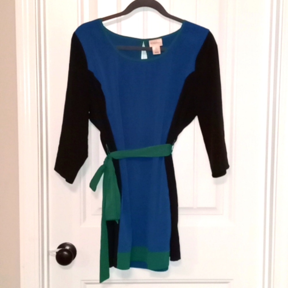 Black, Blue and Green Tunic Top